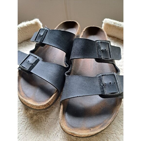 Birkenstock Arizona 2 Strap Slide Sandals Black Size 41 (10-10.5) - Picture 1 of 14